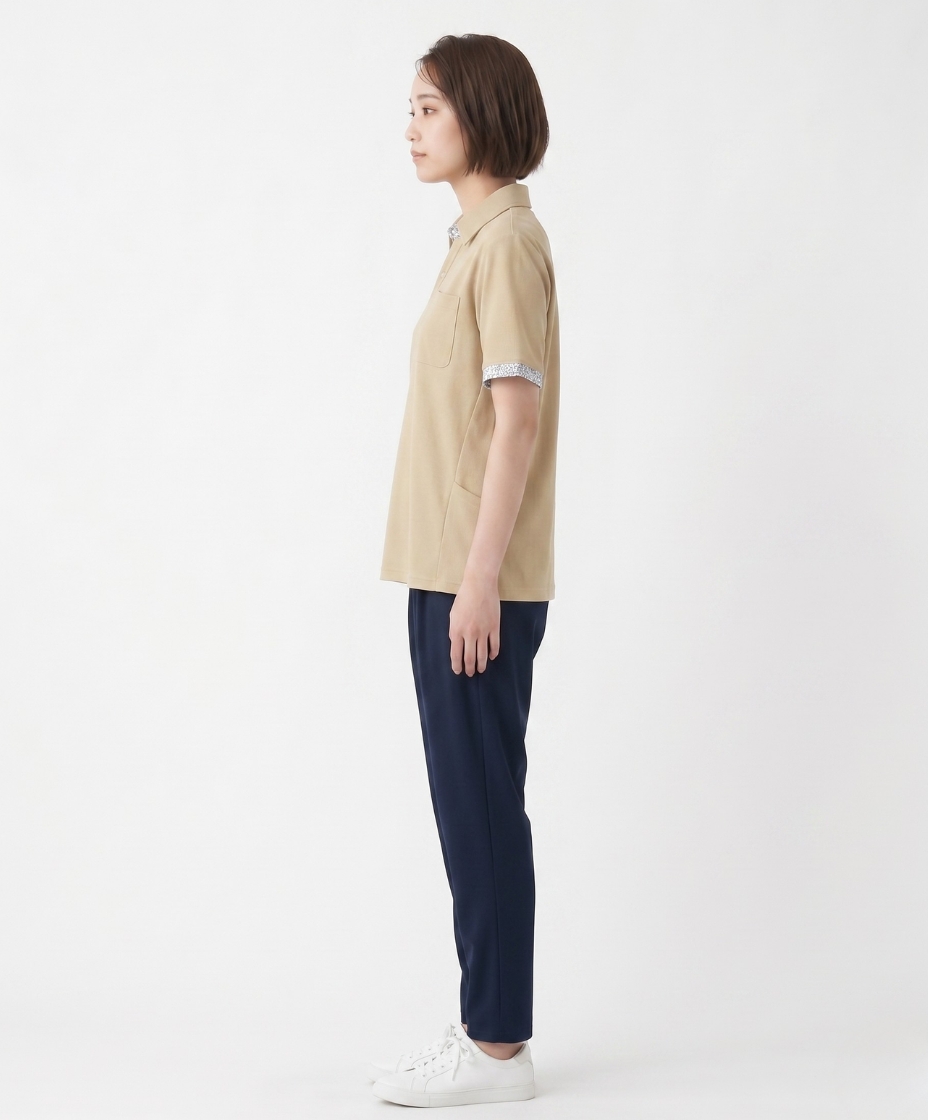 半袖ニットシャツ（男女兼用）介護 【AIK302】｜介護・業務用