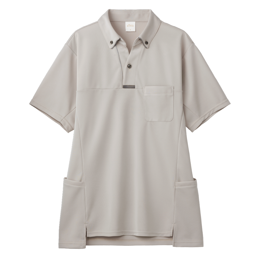 半袖ニットシャツ（男女兼用）介護【AIK308】｜介護・業務用